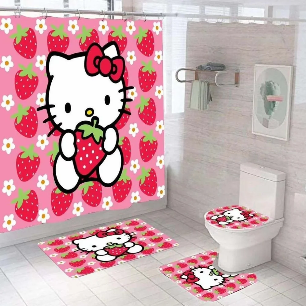 Shower curtain set (5 pcs) - Picture 4 of 6